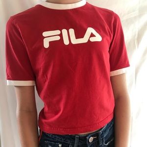Fila | Red Tionne cropped tee- size XS #FWASW003